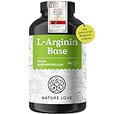 NATURE LOVE® L-Arginin Base mit Citrullin - 365 Kapseln - Hochwertiges pflanzliches Arginin in BASE Form mit 99,7+% Reinheit - Hochdosiert, vegan, in Deutschland produziert