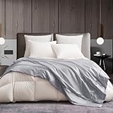 Gezu Satin Decke 220x240cm Grau Seidendecken Einfarbig Leichte Bequeme Blitzlicht Glühen Cooles Feeling Tagesdecke Universale Sofadecke Blanket Für Bett Schlafzimmer Blanket Büro Decke