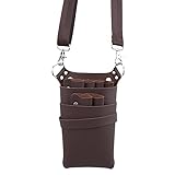 Friseurbedarf-Gürteltasche PU-Ledertasche mit verstellbarem Gürtel for Aufbewahren von Friseurwerkzeugen, Scheren, Clips, Holster, Kämmen, Friseurtasche mit hoher Kapazität(Brown)