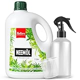 Natura Germania® Neemöl 1000ml mit Waschnußextrakt mit Sprühflasche und Messbecher - Ergibt 100 Liter sprühfertige Lösung - Neem Spray zur natürlichen Pflanzenpflege für Zimmerpflanzen/Gartenpflanzen