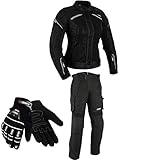 DAMEN MOTORRADKOMBI JACKE + HOSE + HANDSCHUHEN - BIKE MOTORRAD ROCKER TOURING (XS)