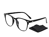 PD® - Blaue Lichtbrille - Computerbrille - Blaulichtgläser - Blaulichtfilter Brille - Bildschirmbrille - Mit Brillentuch - Uni - Schwarz, Transparent, 45-45-150