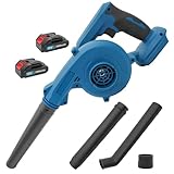 Laubbläser Akku 260km/h, 18V Akku Laubbläser, Akkus Gebläse mit 2X 3000 mAh Batterie und Ladegerät, Kompatibel mit Makita 18V Akkus, 20000RPM Laubbläsers mit akkus und ladegerät