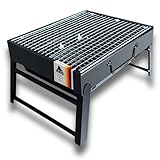 NOVA Campinggrill Holzkohle Picknickgrill Kohlegrill Tragbar Kleiner Grill Portable BBQ für Outdoor Garten Partyholzkohlegrill Tischgrill Camping Grill Tischgrill Einweggrill Mini Grill Klappgrill