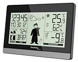 Technoline WS9612 moderne Wetterstation, schwarz, Station 145 x 38 x 97mm, Sender TX205 40 x 27 x 104mm