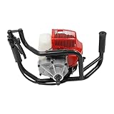 UHDUIG Erdbohrer-Motor 52CC 2-Takt-Gasmotor für Erdbohrer Gartenbohrer Benzinbetrieben mit Nachfüllflasche Einstellbares Design für Gärten Ackerland Installation von Leitplanken