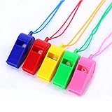 YUEMING 5 Stück Plastikpfeife Pfeifen, Trillerpfeifen,mit Lanyard für Partysportarten, Zufällige Farben