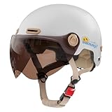 ACMEDE Skaterhelm Scooter Helm Herren und Damen E Scooter Helm Motorradhelm Fahrradhelm E-Bike Helm Roller Helm mit getöntem Sonnenvisier Moped Helm Für Besseren Fahrschutz 55-61CM