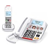 SWISSVOICE - Xtra 3355 Combo - DECT - Schnurgebundenes Festnetztelefon + Schnurloses Mobilteil - Große Tasten - Anrufbeantworter - Audio Boost - Kompatibel mit Hörgeräten - Anrufblockierung - Weiß