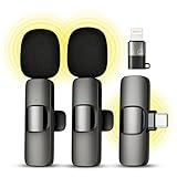 Qhot Kabelloses Lavalier Mikrofon für iPhone, Mini Mikrofon für Live-Streaming, Ansteckmikrofon, Interviews im Freien oder Innenbereich, YouTube, TikTok, Vlog