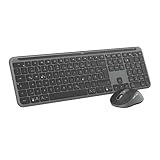 Logitech MK950 Signature Slim kabelloses Tastatur-Maus-Set, schlankes Design, leise tippen, Wechsel zwischen DREI Geräten, Bluetooth, mehrere Betriebssysteme, Windows, Mac, DEU QWERTZ-Layout, Graphit