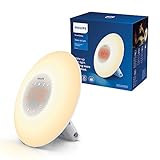 PHILIPS Wake-Up Light - Sonnenaufgangssimulation, 2 x natürliche Klänge, UKW-Radio, Leseleuchte, Schlummerfunktion (Modell HF3505/01)