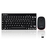 Perixx PERIDUO-712, Kabelloses Mini Tastatur und Maus Set - Minigröße - mit Nano Receiver - 2.4Gh - Schwarz - Leicht und Klein