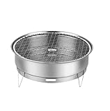 PNAJFUEL Bbq-Grill Edelstahl-Holzkohlegrill Tischgrill Einweggrill Für Outdoor-Grillen Camping/Sier/28X10.7Cm