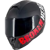 Broken Head BeProud Sport Rot Ltd Motorradhelm - Schlanker Integralhelm Mit Klarem + Schwarzem Visier - Matt-Schwarz - Größe M (57-58 cm)
