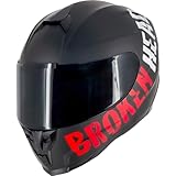 Broken Head BeProud Sport Rot Ltd Motorradhelm - Schlanker Integralhelm Mit Klarem + Schwarzem Visier - Matt-Schwarz - Größe M (57-58 cm)