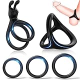 Dreieckiger Penisringe，Pleasure Ring Set 5 Cockringe Silikon Cockringe Hodenringe für Eine Härtere und Längere Erektion Erotisches Sexspielzeug für Paare Passend für Jede Größe Penis Ring Schwarz