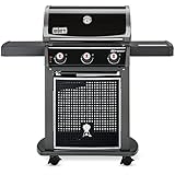 Weber Spirit E-310 Gasgrill, 3 Brenner, 51 x 46cm Grillfläche, Warmhalterost, Deckelthermometer, 2 Räder - Schwarz/Silber (1500862)
