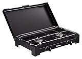 Enders Campingkocher DALGETY 2 Black, Gaskocher, 2-flammig, Edelstahlbrenner, manuelle Zündung, Topfrost aus verchromten Stahl, 2 x 2,3 kW #1855