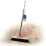 Novaliv Saalbesen 40 cm mit Stiel Borsten Kunstborsten Besen fein mit stiel Ideal als Werkstattbesen Hallenbesen Industriebesen Hausbesen Kehrbesen Zimmerbesen Haarbesen Terassenbesen Besen weich