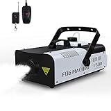 Telbum Nebelmaschine 1500 Watt Fernsteuerung Räuchermaschine 16000 CFM Fog Professionelle Fogger für DJ Bühne Party Hochzeit Events Halloween Weihnachten