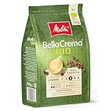 Melitta BellaCrema Bio Ganze Kaffee-Bohnen, ungemahlen, Kaffeebohnen für Kaffee-Vollautomat, milde Röstung, geröstet in Deutschland, Stärke 3, 750g
