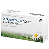 Desloratadin-ADGC 5 mg - 50 Stück - Antiallergikum mit schneller & langanhaltender Wirkung bei Allergien - verursacht kaum Müdigkeit - lindert Juckreiz & Quaddeln bei Urtikaria - ab 12 Jahre