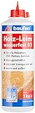 Baufan Holzleim D3, wasserfest & für alle handelsüblichen Holzarten, 1 kg, transparent