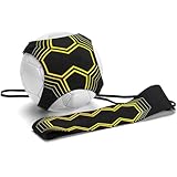 Gavena Fußball-Kick-Trainer, Soccer Kick-Wurf, Solo-Übung mit verstellbarem Gürtel, Übungshilfe, Rugby-Volleyball, Fußball, Trainingszubehör für Kinder und Erwachsene, Schwarz