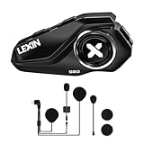 LEXIN G2 Motorrad Bluetooth Headset, Helm Kommunikationssystem für 2 bis zu 6 Personen in Reichweite von 1000m, Wasserdicht Freisprecheinrichtung mit FM Radio