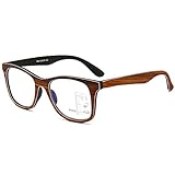 KOOSUFA Gleitsichtbrille Progressive Multifokus Lesebrille Herren Damen Anti-Blaulicht Sehhilfe Retro Lesehilfe Herren Anti Müdigkeit Brille Holzfarbe 1.0 1.5 2.0 2.5 3.0 3.5 (1x Braun, 1.5)