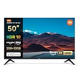 Xiaomi F, 50 Zoll (127 cm), 4K UHD, Smart TV, Fire TV, Triple Tuner DVB-C/S/S2/T/T2,HDR10, MEMC,Game Boost mode 120Hz, Sprachsteuerung mit Alexa, 2GB+32GB, Kompatibel mit Apple AirPlay