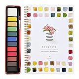 kwoifioy Aquarell Arbeitsmappe Mit Malbuch Mit Malerei Set Aquarellfarbe Workbooks Set Mit Pinsel Für Malereiliebhaber