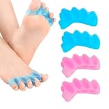 4Pcs Zehenspreizer, Silikon Zehentrenner für Damen Herren,Hallux Valgus Zehenspreizer,Toe spreader für Zehenkorrektur, Toe Spacer für Hammertoes Bunions Überlappende Zehen Reibung, Zehenschutz Kleiner