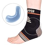 Thx4COPPER Kompressionssocken Knöchel Sprunggelenkbandage mit 2 Silikon Unterstützt und Schutz der Gelenke, Fußbandage Achillessehne Passend für das Rechte und Linke Knöchel, M