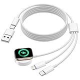 3 in 2 Ladekabel for Apple Watch Ladegerät, 2M iWatch ladekabel Apple Watch Charger Magnetisch Ladegerät Apple Watch und iPhone Ladekabel USB C für apple watch Serie 9/8/7/6/Ultra, iPhone 16/15/14/13