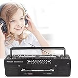 Kassettenspieler Boombox - AM / FM Radio, Doppelbandabspieler, MP3/U-Disk, TF-Kartenwiedergabe, Ein-Klick-Aufnahme, klassischer Stil