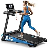 MERACH Laufband für Zuhause, Laufband Klappbar mit Steigung 6%, 2,5PS Laufband mit Steigung, 0,8-12 km/h Gehpad Klappbar, Laufband Klappbar mit LED-Display & Tablet-Halter für Zuhause und Büro, APP
