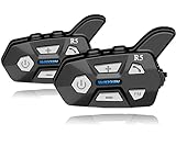 WAYXIN R5 Motorrad Headset für 2 Personen,1000m Intercom Motorrad Kommunikationssystem,Helm Headset mit Freisprecheinrichtung Bluetooth,Motorrad Funk,Lärmminderung Gegensprechanlage,Funktion（2pc）