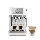 De'Longhi Manuelle Kaffeemaschine Stilosa EC260.W, 15 Bar Druck, Cappuccino-System, Abschaltautomatik, Kompatibel mit ESE-Pads, 2 Etagenbehälter, Fassungsvermögen 1L, Weiß