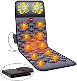 Ganzkörpermassage-Matte mit Kissen für Massagesessel, Heizkissen für den Rücken, Heizbett, Vibrationskissen mit 10 Vibrationsmotoren Lindert Stress oder Verspannungen