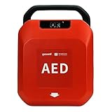 Erste Hilfe Defibrillator & Acryl Wandkasten mit Alarm für Zuhause/Gewerbe für Laien und Profis mit automatischer Schockabgabe Primedic HeartSave YA, 8 Jahre Garantie des Herstellers, Sprache: DE/EN