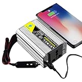 Reiner sinusförmiger Wechselrichter - Power Converter für Auto 400 W mit Zange, 12 V bis 220 V | Solar-Wechselrichteradapter für Fahrzeuge, Haus, Wohnmobil, Campingplatz, Systeme außerhalb des Netzwer