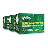 Lydea Bio Griechischer Bergtee, 60 Pyramiden, Premium Ganzblatt und Blüten Sideritis, Traditioneller und Authentischer Griechischer Tee, Natürlich Koffeinfrei, 3er Pack [3x20 Pyramiden]