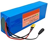 E-Bike-Akku 36V 20Ah Wiederaufladbarer Lithium-Akku 10S2P Li-Ionen-Akku 500 W Geeignet für Elektrofahrzeug-Akkus (Versand Inklusive) Mit Ladegerät 197X70x50 mm XT60,EU