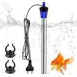 Abiemuce 300W Aquarium Heizung, 304 Edelstahl Aquarium Heizer, Temperatur Einstellbare Heizstab Aquarium, Aquarium Heizstab, Aquarium Heizung Mit Saugnäpfen, zum Fischtanks und Aquarium(18-34℃, 220V)