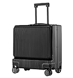 OUYUE Koffer Vorne Öffnender Handgepäck-TSA-Zahlenschloss-Boarding-Koffer, Verstellbar Reisekoffer (Color : A, Size : 18 inch)