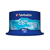 Verbatim CD-R AZO Crystal 700 MB, 50er Pack Spindel, CD Rohlinge, 52-fache Brenngeschwindigkeit mit langer Lebensdauer, leere CDs, Audio CD Rohling, für Fotos & Videos & Dokumente
