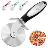 Zulay Premium Pizzaschneider – Lebensmittelqualität Edelstahl Pizzaschneider Rad – glatt rotierende Pizzaschneider mit rutschfestem ergonomischem Griff
