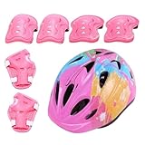 Helm und Knieschützer | Skate Protektoren für Handgelenke, Knie, Ellbogen mit Helm, Stoßschutz für Fahrrad, Roller und Roller